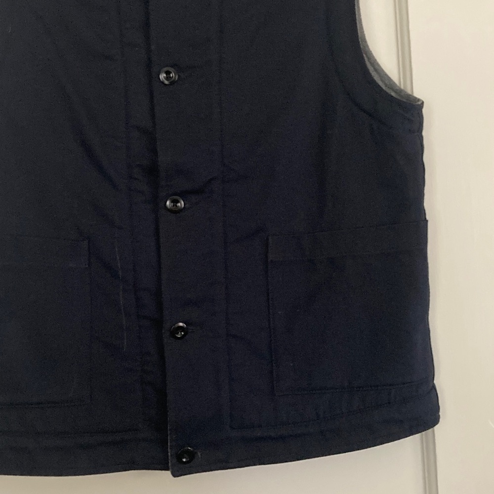 MHL Margaret Howell Navy Shearling Vest - Picture 11 of 12